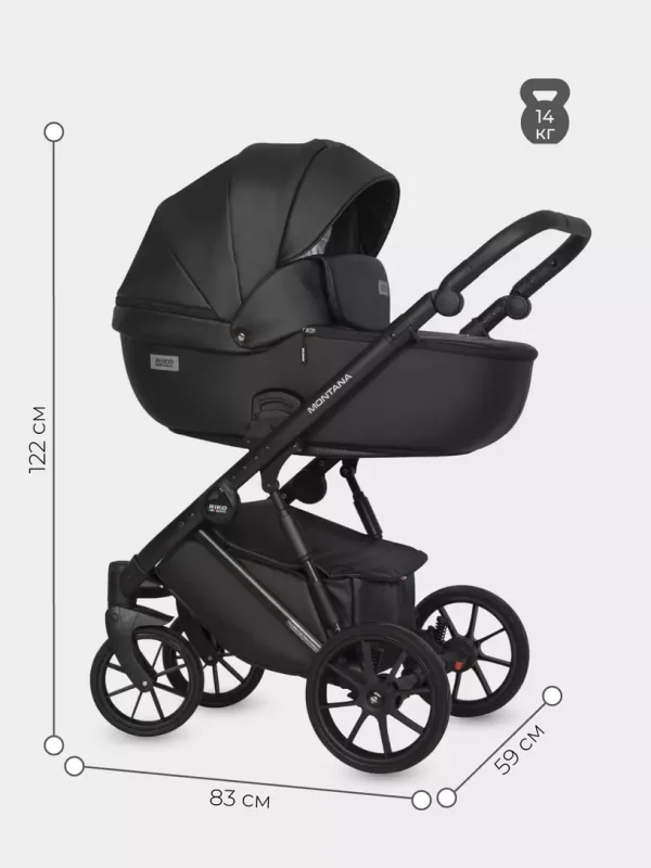 Коляска 3 в 1 Riko Basic Montana Ecco 12 black — изображение 2