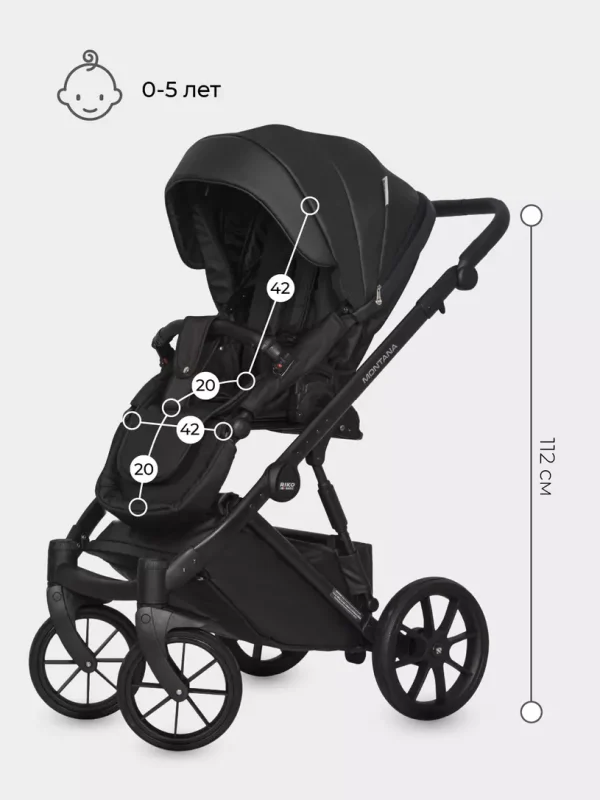 Коляска 3 в 1 Riko Basic Montana Ecco 12 black — изображение 19