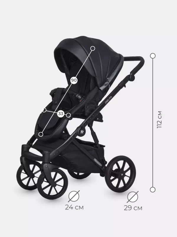 Коляска 2 в 1 Riko Basic Delta Ecco 15 black — изображение 76