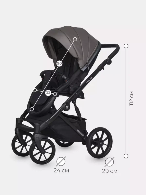 Коляска 2 в 1 Riko Basic Delta Ecco 15 black — изображение 101
