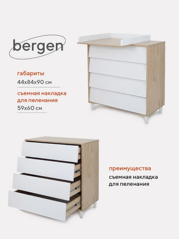 Комод пеленальный Rant Bergen 8004 Cloud white — изображение 6